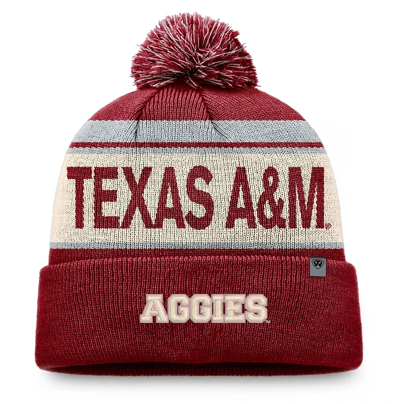 Top of the World Texas AM Aggies Prime Cuffed Knit Hat with Pom