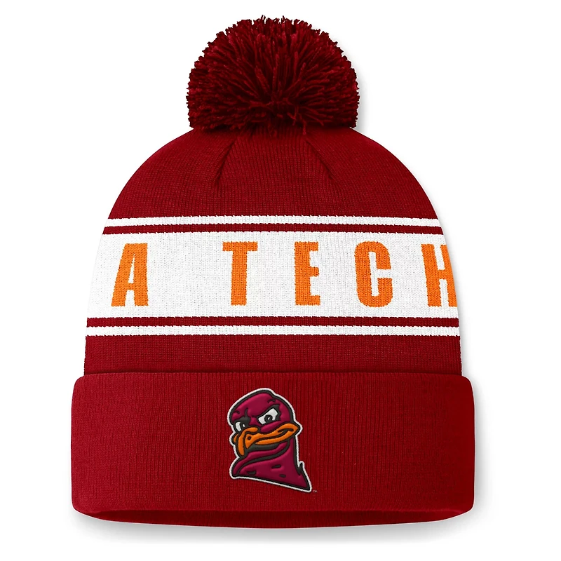 Top of the World Virginia Tech Hokies Slash Cuffed Knit Hat with Pom