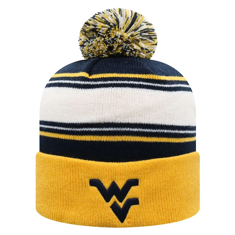 Top of the World West Virginia Mountaineers Ambient Cuffed Knit Hat with Pom