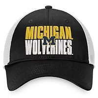 Top of the World /White Michigan Wolverines Stockpile Trucker Snapback Hat