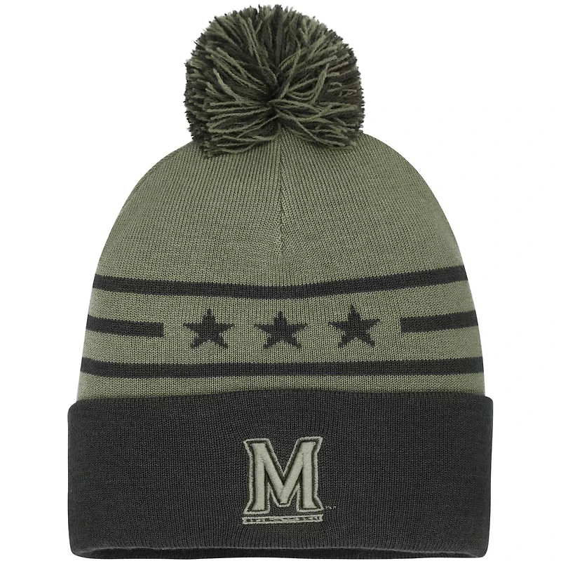 Under Armour Forest Maryland Terrapins Freedom Collection Cuffed Knit Hat with Pom