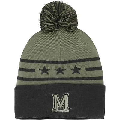Under Armour Forest Maryland Terrapins Freedom Collection Cuffed Knit Hat with Pom