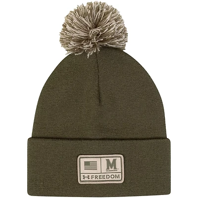 Under Armour Maryland Terrapins Freedom Collection Cuffed Knit Hat with Pom