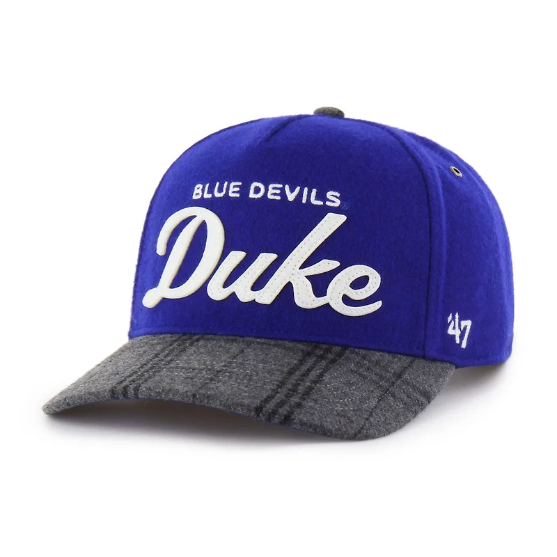 Unisex '47 Duke Blue Devils Windowpane Plaid Collection Hitch Adjustable Hat