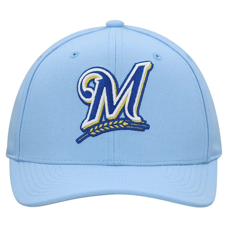 Unisex Mitchell Ness Powder Milwaukee Brewers Basic Coop Pro Adjustable Hat
