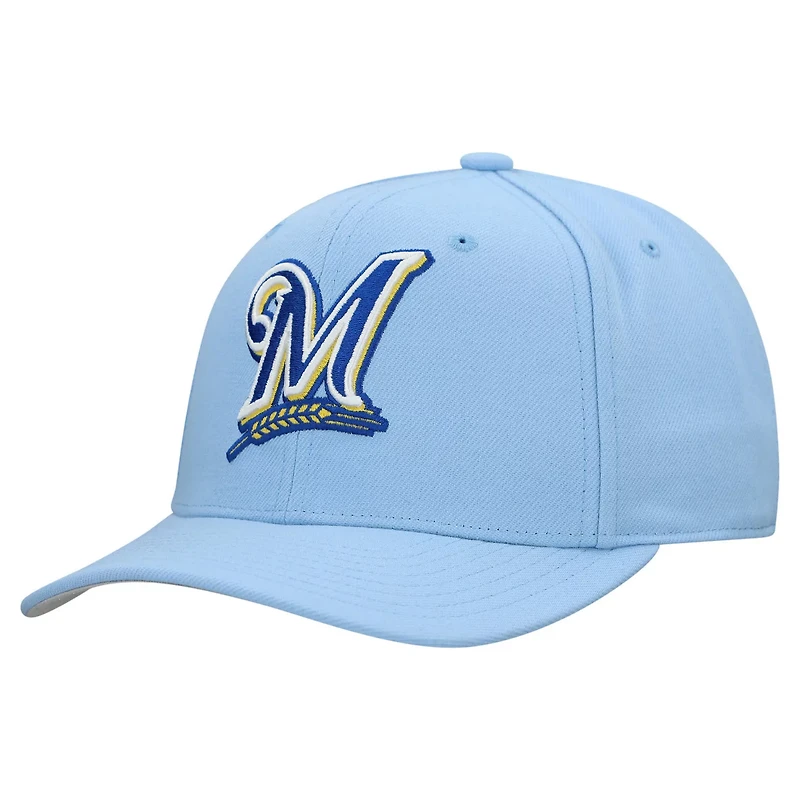 Unisex Mitchell Ness Powder Milwaukee Brewers Basic Coop Pro Adjustable Hat