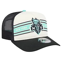 Unisex New Era Black New York Liberty Banner Foam Front 9FIFTY A-Frame Adjustable Trucker Hat