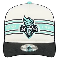 Unisex New Era Black New York Liberty Banner Foam Front 9FIFTY A-Frame Adjustable Trucker Hat