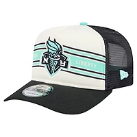 Unisex New Era Black New York Liberty Banner Foam Front 9FIFTY A-Frame Adjustable Trucker Hat