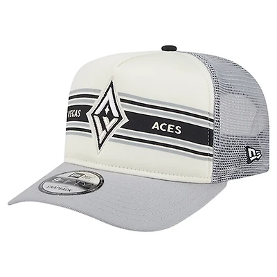 Unisex New Era Gray Las Vegas Aces Banner Foam Front 9FIFTY A-Frame Adjustable Trucker Hat