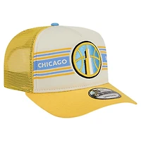 Unisex New Era Yellow Chicago Sky Banner Foam Front 9FIFTY A-Frame Adjustable Trucker Hat
