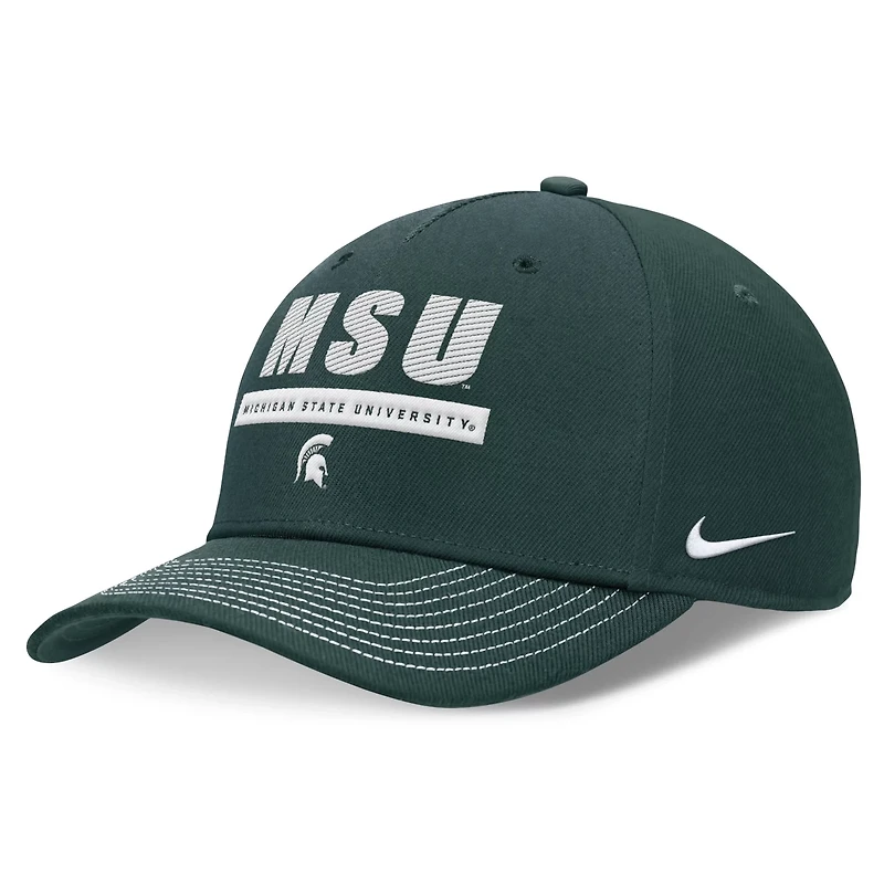 Unisex Nike Michigan State Spartans 2024 Sideline Rise Adjustable Hat