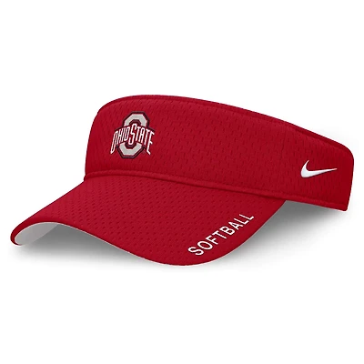 Unisex Nike Ohio State Buckeyes 2025 Dugout Softball Ace Performance Adjustable Visor