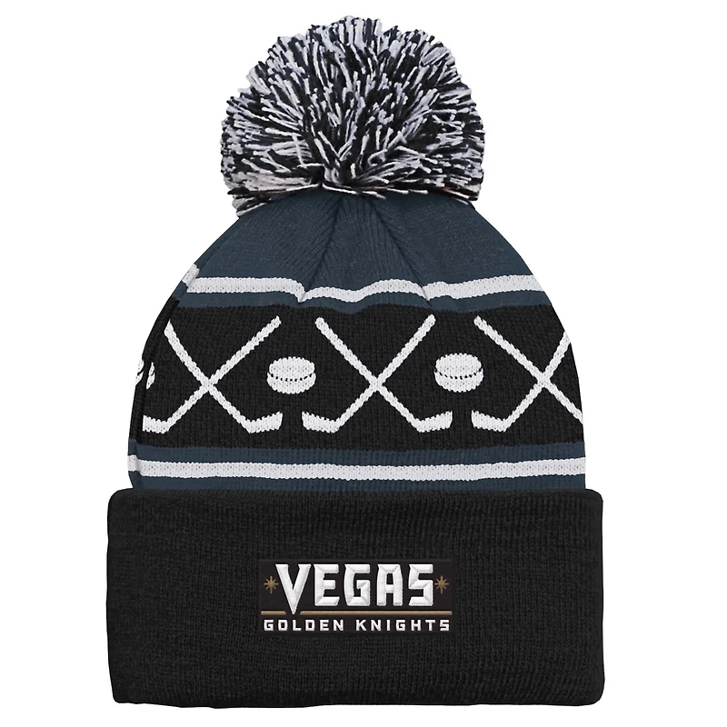Vegas Golden Knights Face-Off Cuffed Knit Hat with Pom