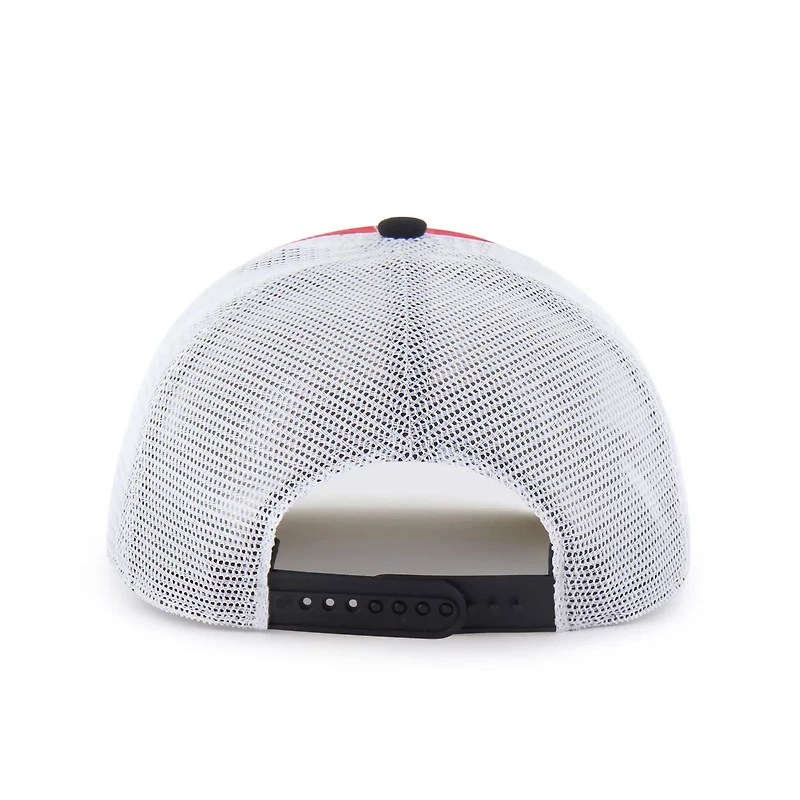 Youth '47 Black Wisconsin Badgers Super Stripe Hitch Adjustable Trucker Hat