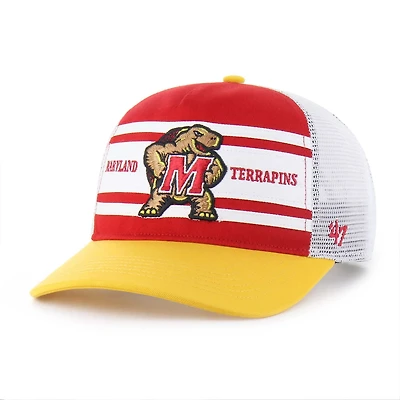 Youth '47 Gold Maryland Terrapins Super Stripe Hitch Adjustable Trucker Hat