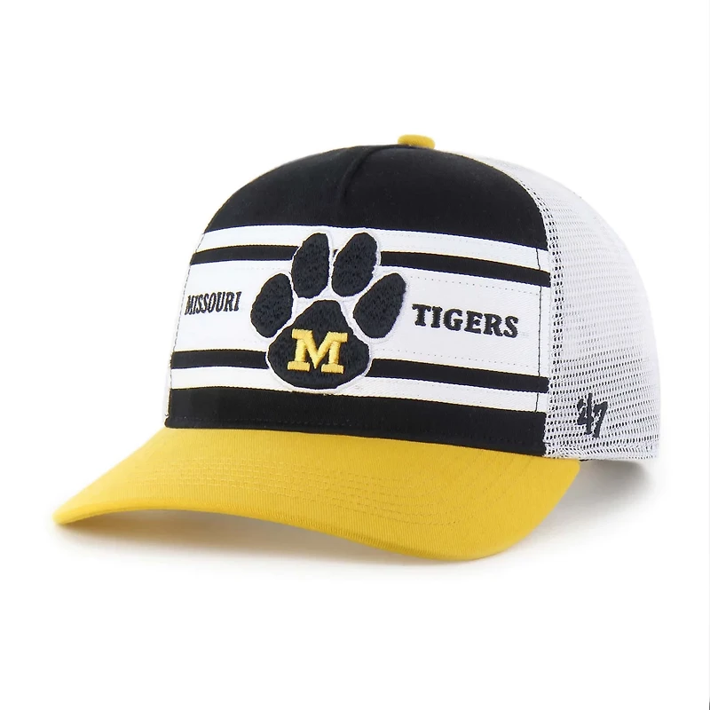 Youth '47 Gold Missouri Tigers Super Stripe Hitch Adjustable Trucker Hat