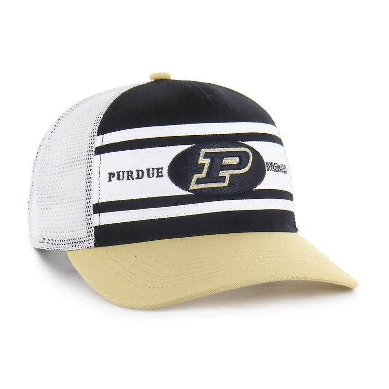 Youth '47 Gold Purdue Boilermakers Super Stripe Hitch Adjustable Trucker Hat