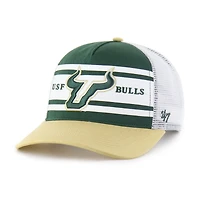 Youth '47 Gold South Florida Bulls Super Stripe Hitch Adjustable Trucker Hat