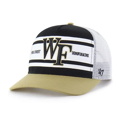 Youth '47 Gold Wake Forest Demon Deacons Super Stripe Hitch Adjustable Trucker Hat