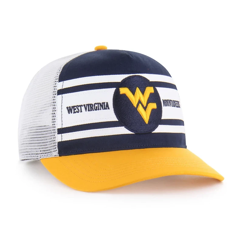 Youth '47 Gold West Virginia Mountaineers Super Stripe Hitch Adjustable Trucker Hat
