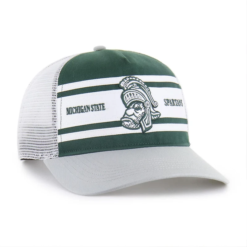 Youth '47 Gray Michigan State Spartans Super Stripe Hitch Adjustable Trucker Hat