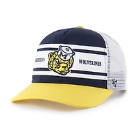 Youth '47 Maize Michigan Wolverines Super Stripe Hitch Adjustable Trucker Hat