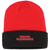 Youth Black Chicago Blackhawks Logo Outline Cuffed Knit Hat