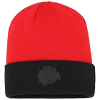 Youth Black Chicago Blackhawks Logo Outline Cuffed Knit Hat