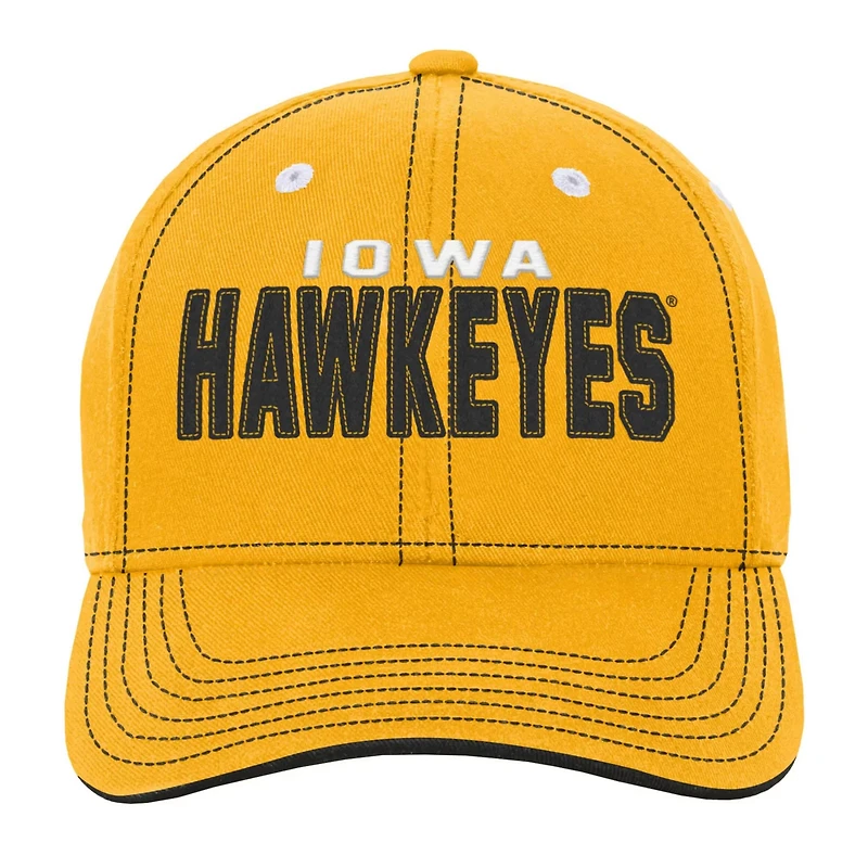 Youth Iowa Hawkeyes Old School Slouch Adjustable Hat