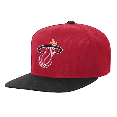 Youth Mitchell  Ness Black Miami Heat Two-Tone Snapback Hat