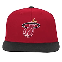 Youth Mitchell  Ness Black Miami Heat Two-Tone Snapback Hat