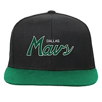 Youth Mitchell  Ness Dallas Mavericks Team Script Snapback Hat