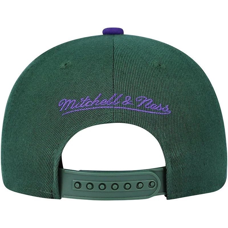 Youth Mitchell  Ness Hunter Purple Milwaukee Bucks Two-Tone Snapback Hat