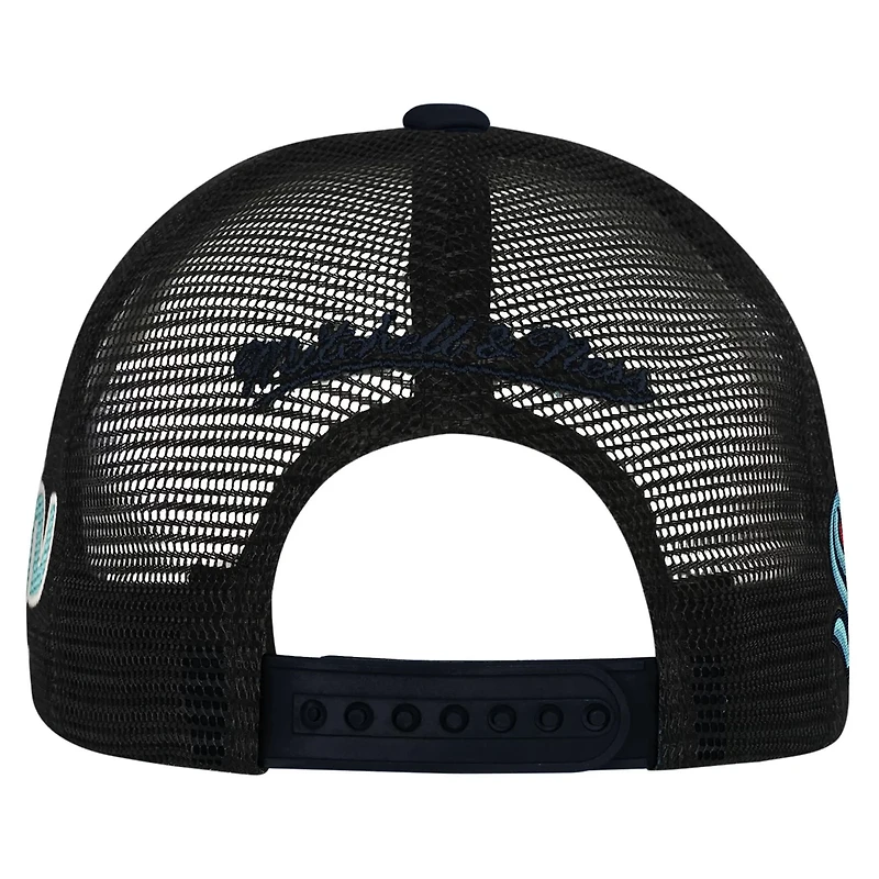 Youth Mitchell Ness Seattle Kraken Mascot Adjustable Trucker Hat