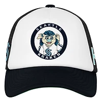 Youth Mitchell  Ness Seattle Kraken Mascot Adjustable Trucker Hat