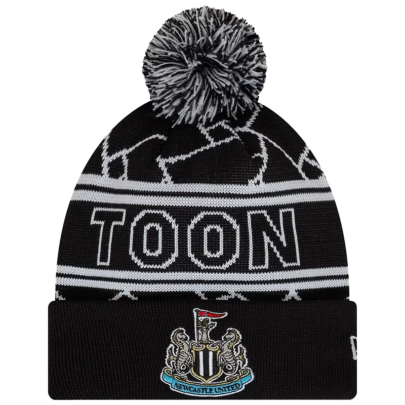 Youth New Era Newcastle United Sport Cuffed Knit Hat with Pom