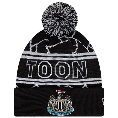 Youth New Era Newcastle United Sport Cuffed Knit Hat with Pom