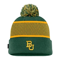 Youth Nike Baylor Bears 2024 Sideline Peak Cuffed Knit Hat with Pom
