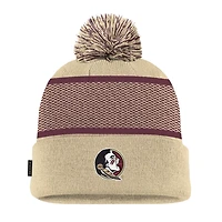 Youth Nike Florida State Seminoles 2024 Sideline Peak Cuffed Knit Hat with Pom