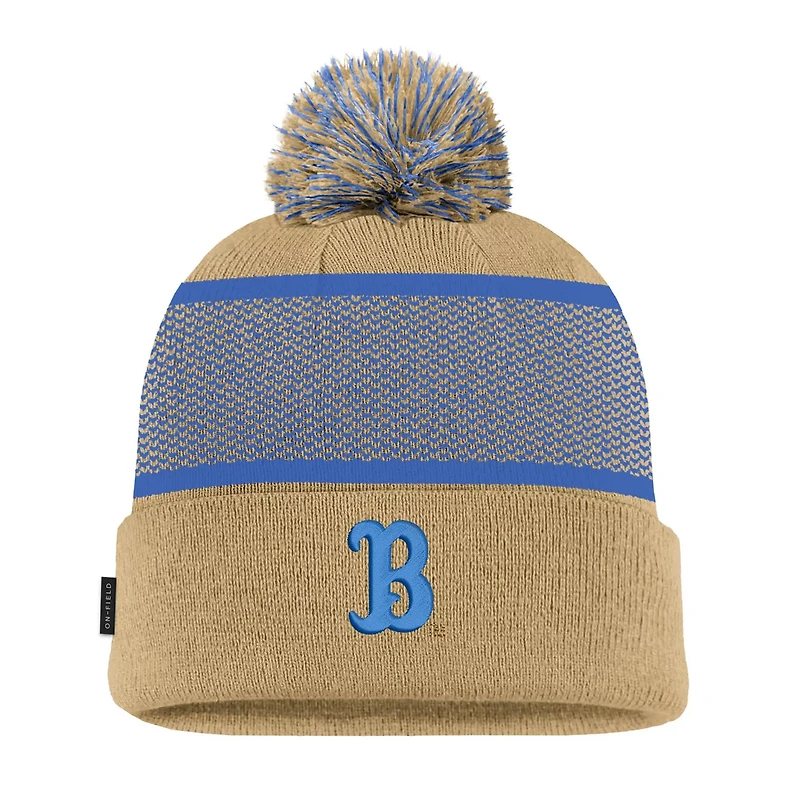 Youth Nike UCLA Bruins 2024 Sideline Peak Cuffed Knit Hat with Pom