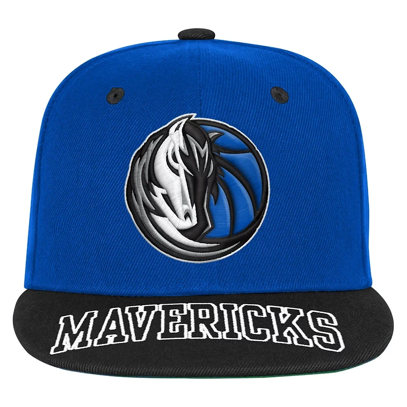 Youth Outerstuff Black Dallas Mavericks Two-Tone Snapback Hat