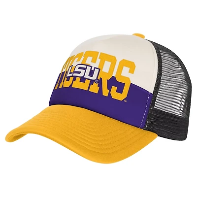 Youth Outerstuff Cream LSU Tigers Modern Fan Trucker Adjustable Hat