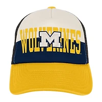 Youth Outerstuff Cream Michigan Wolverines Modern Fan Trucker Adjustable Hat