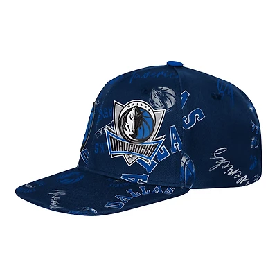 Youth Outerstuff Dallas Mavericks Street Hooper Allover Print Snapback Hat