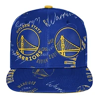 Youth Outerstuff Golden State Warriors Street Hooper Allover Print Snapback Hat