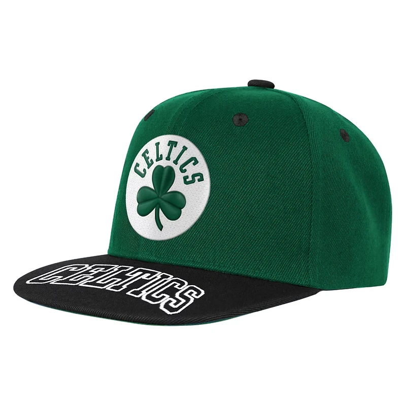 Youth Outerstuff Kelly Black Boston Celtics Two-Tone Snapback Hat