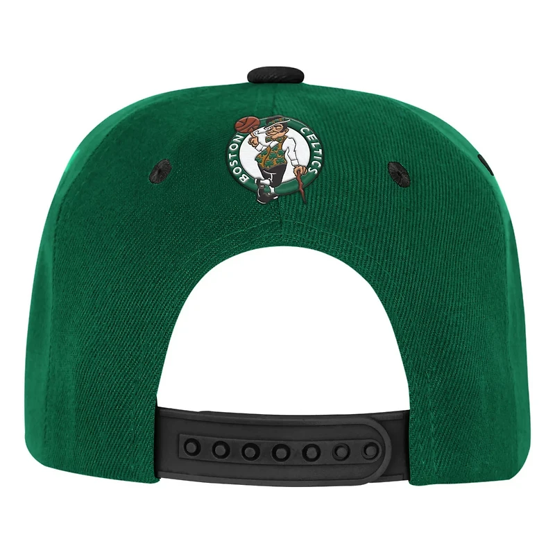 Youth Outerstuff Kelly Black Boston Celtics Two-Tone Snapback Hat