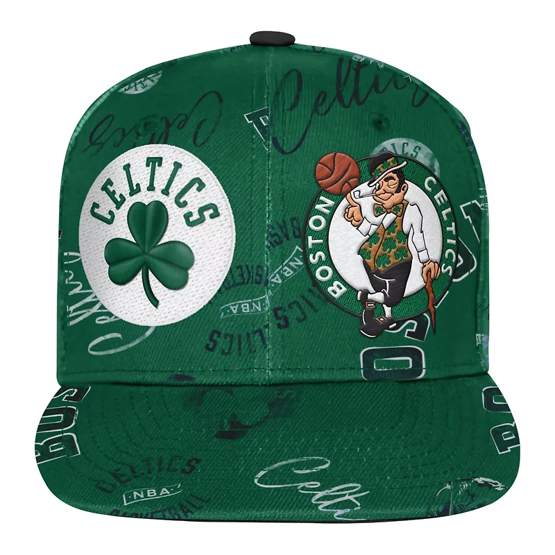 Youth Outerstuff Kelly Boston Celtics Street Hooper Allover Print Snapback Hat