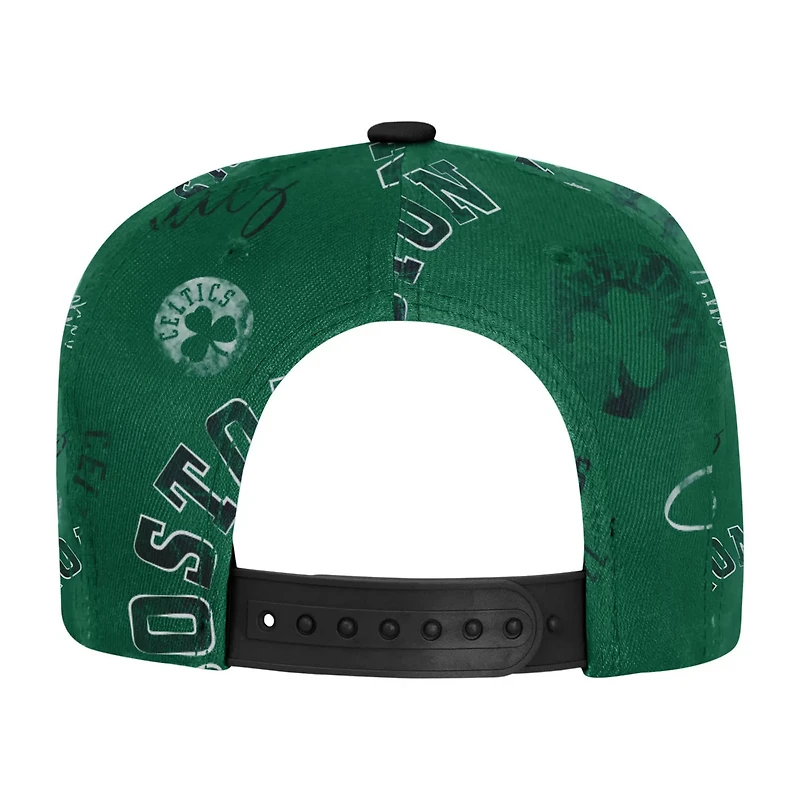 Youth Outerstuff Kelly Boston Celtics Street Hooper Allover Print Snapback Hat